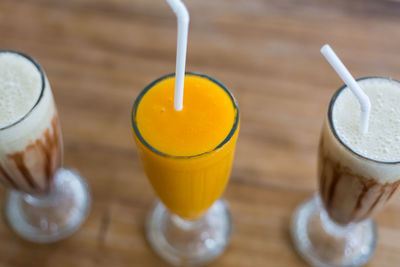 Close-up of drink served on table