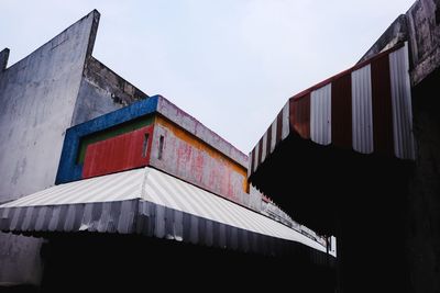 Low angle view of old building against sky