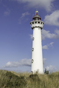 Low angle view of lighthouse  against sky