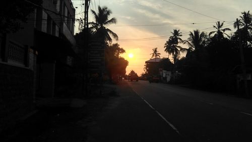 Road with buildings in background