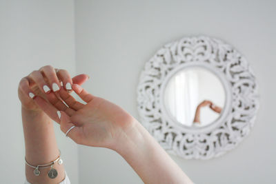 Close-up of woman hand