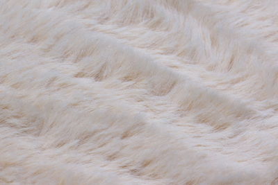 Light white fiber soft fur. white fur for background or texture. flat lay, top view, copy space