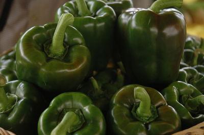 Close-up of green bell peppers
