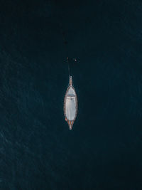 Aerial view of ship sailing in sea