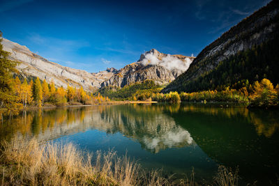 Lake in spring time of swiss