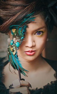 Close-up portrait of woman