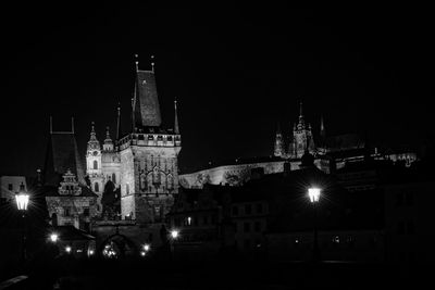 City lit up at night