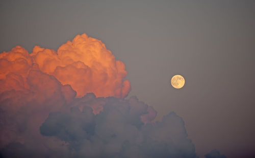 Low angle view of moon against sky at night