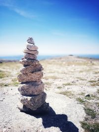 Stack of pebbles on beach