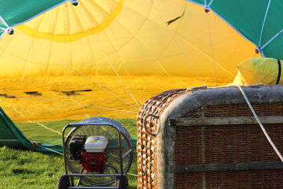 Hot air balloon on land