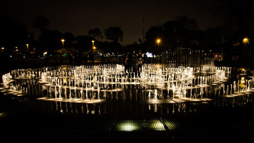 Reflection of sky in water at night