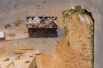 High angle view of abandoned building