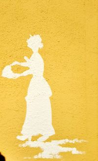 Woman painted on a wall