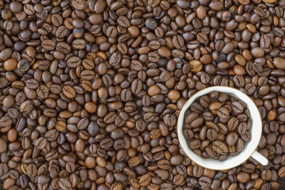 Directly above shot of roasted coffee beans