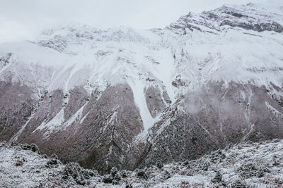 Scenic view of snow covered mountain