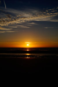Scenic view of sea at sunset