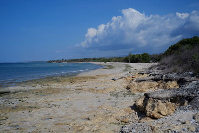 Scenic view of beach against sky