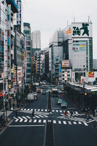 View of city street against sky