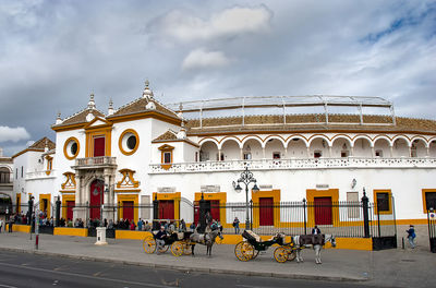 View of building against cloudy sky