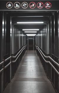 Interior of illuminated building