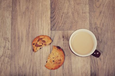 High angle view of breakfast on table