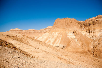 Scenic view of mountains against clear sky