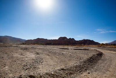 Scenic view of desert against sky