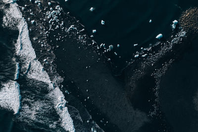 High angle view of frozen sea