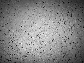 Full frame shot of raindrops on window