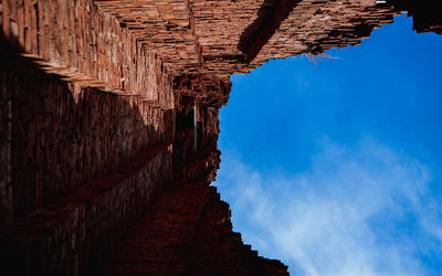 Low angle view of historical building against blue sky