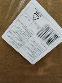 High angle view of text on paper