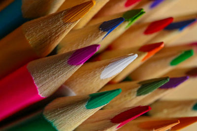 Full frame shot of multi colored pencils