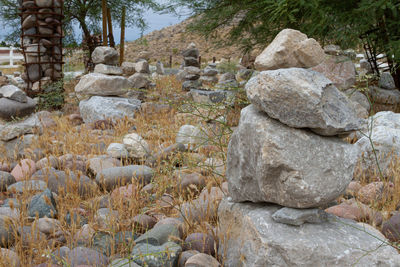 Stack of stones on rock