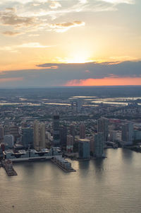 Beautiful sunset over jersey city