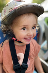 Close-up portrait of smiling boy