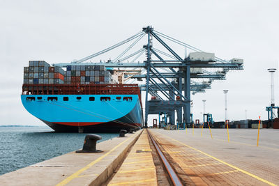 Cranes at harbor