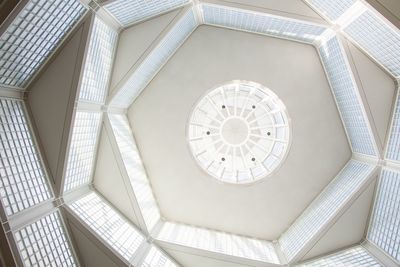 Low angle view of skylight in building