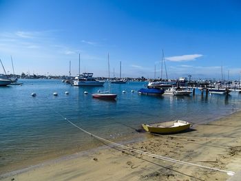 Boats in harbor