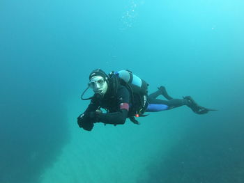 Man swimming in sea