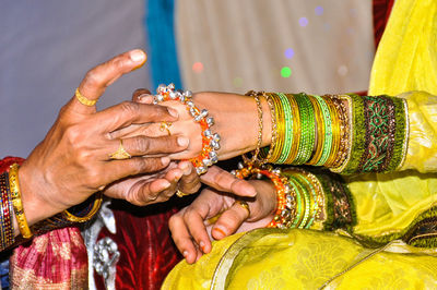 Close-up of woman hand