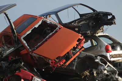 View of abandoned car