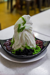 Close-up of ice cream in bowl