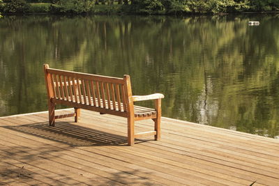 Wooden pier on lake