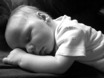 Close-up of baby sleeping