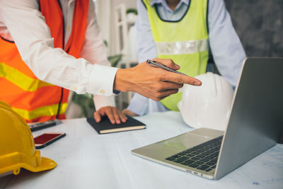 People working on table