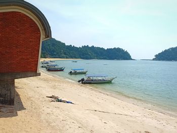 Scenic view of beach against sky