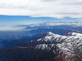 Aerial view of the andes mountains