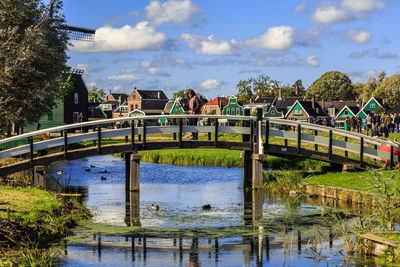 Bridge over river against sky