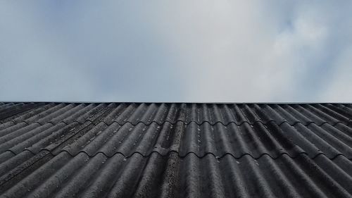 Roof tiles against sky