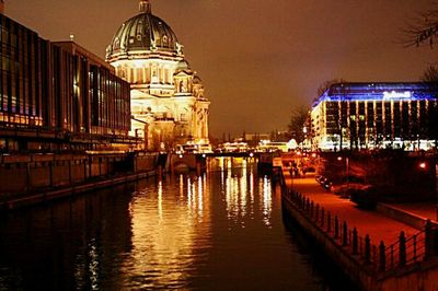 View of illuminated built structure